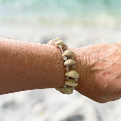 Natural Cowrie Shell Stretch Bracelet